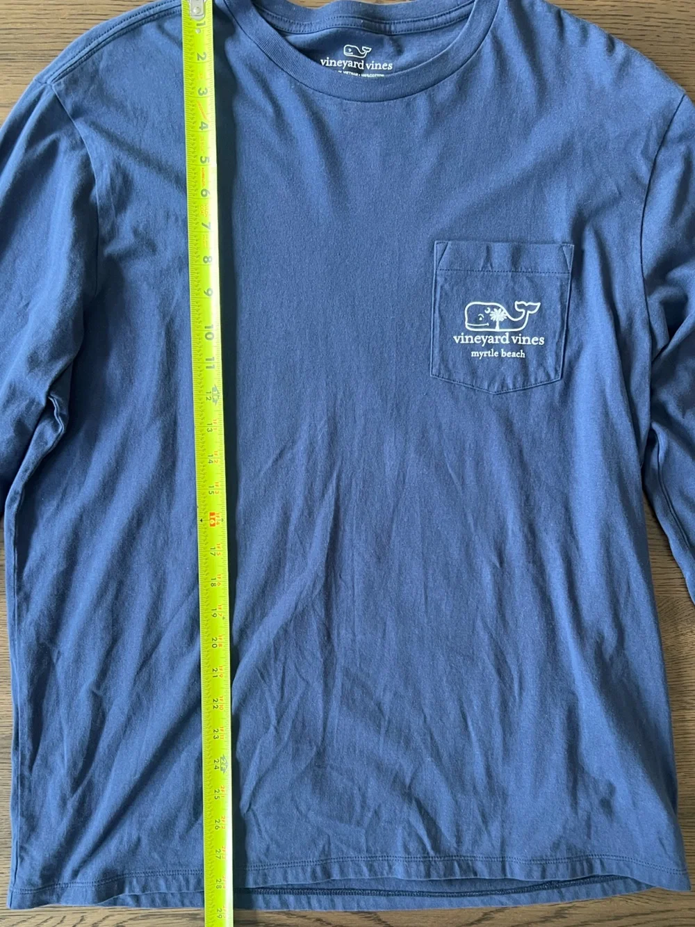 Vineyard Vines Navy Long-Sleeve Pocket Tee with White Whale Logo Myrtle Beach - Picture 6 of 7